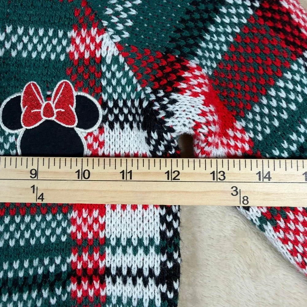 Disney Minnie Mouse Toddler Girls 2T Plaid Button Front Holiday Cardigan Sweater